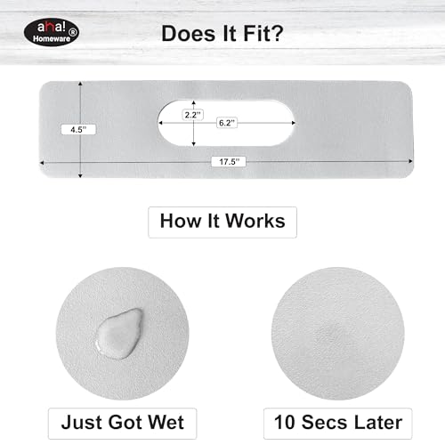 Faucet Mat Bathroom Sink Oval-Hole : AHA HOMEWARE Diatomite Rubber Bathroom Sink Splash Guard Oval Hole 2 Packs (Light Gray)