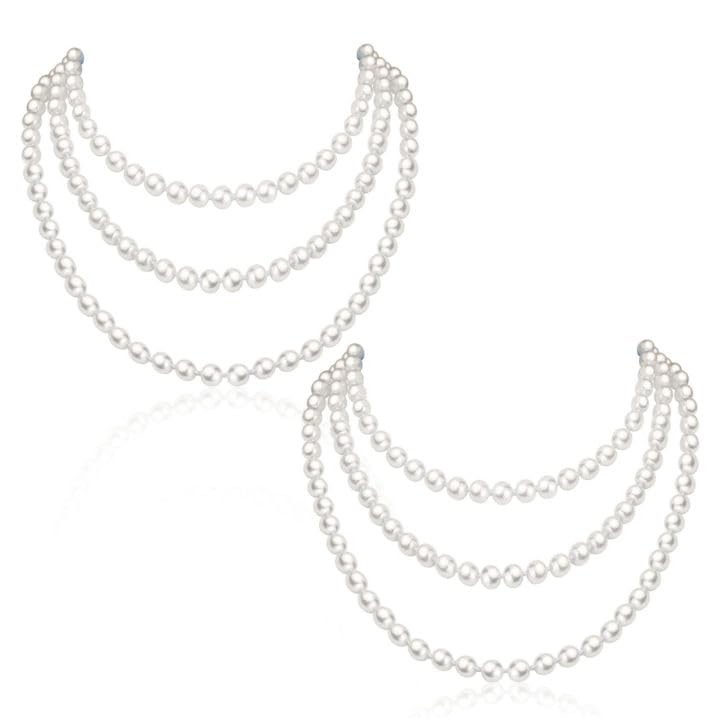 MIVAIUN2 piezas 1920 Gatsby joyería de disfraz,Collar de perlas de imitación,moda decorativa 150 cm,collar perlas,Collar largo de perlas de imitación collar collar collar (150 cm)