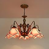 ★ Magnifique Lustre Tiffany : ce plafonnier était parfait pour la maison. Les tons de bijou apaisants et accrocheurs de cette lumière auront fière allure dans n'importe quelle pièce. l'effet de décoration est excellent, peut être installé dans n'importe quelle position. Le plafonnier projettera juste la bonne quantité de lumière dans un couloir ou une belle lumière ambiante dans la salle à manger et la cuisine.
