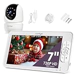 Comfyer Babyphone mit 1080P Kamera 7" 720P HD-Video Babyphone Baby Monitor mit Kamera ohne WLAN, 6000 mAh Akku, IR-Nachtsicht Weitwinkelobjektiv 2-Wege-Audio Vox-Modus 300M Reichweite