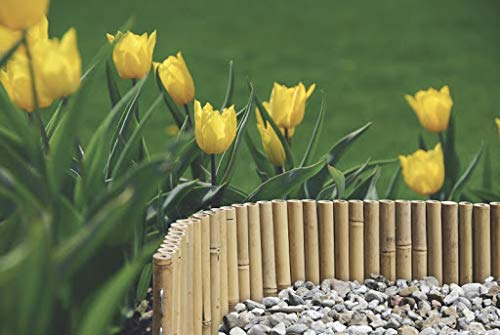Garden Mile® Garten Rasenbegrenzung Bambus Kunststoff Holz Zaun...