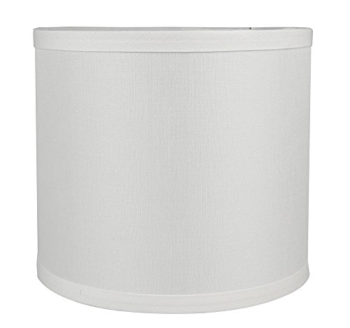 Urbanest Classic Drum Smooth Linen Lampshade, 8-inch by 8-inch by 7-inch, Off White