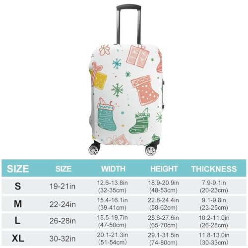 Gifts And Socks Luggage Cover, Washable Elastic Suitcase Cover Protector Fit 18-32 Inch Luggage2