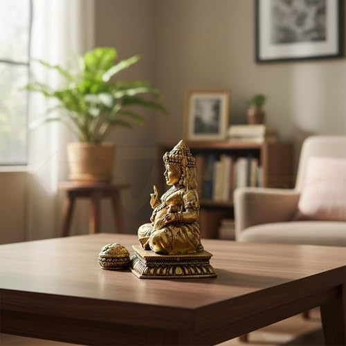 Image of Brass Kuber Statue | Height-7 cm Aprrox. | Weight-105 Gram Approx. | Vastu Idol for Home and Office | Zonal Placement-North |