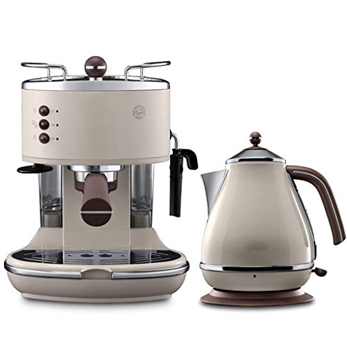 Retro-Wasserkocher, Edelstahl, Retro-Espressomaschine, Cappucino-Kaffeemaschine Vintage-Serie, Beige