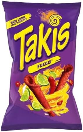 Takis fuego hot chili pepper lime tortilla chips 2 oz pack of 42 x 56 g