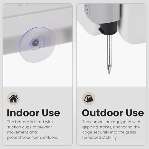 Image of SMUG Dog Playpen 4-Panel 24 Inch Safe Secure Indoor Outdoor Pet Fence, Folding Portable 35 x 35 x 24IN, Ideal for Small to Medium Dogs Easy to Clean (White)