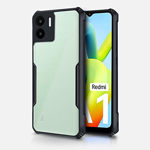 Image of Pikkme Redmi A1 / A2 Back Cover | Crystal Clear Transparent Back | Ultra Hyrbid | Full Camera Protection | Raised Edge | Bumper Back Case for Redmi A1 / A2 (Plastic, Black)