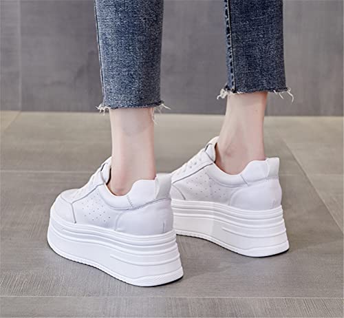 Image of ACE SHOCK Women Wedges Sneakers with Hidden Heel Ankle High Platform Walking Shoes Fashion Bride Wedding Shoes