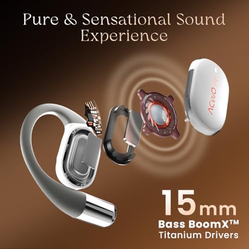 Image of ACwO Dwots Sense OWS Wireless Over Ear Earphones|Situational Awareness|15Mm Titanium Drivers|65 Hours Playback|BT V5.4|Secure Fit|4 Mics with ENC|40Ms Low Latency|Equaliser Modes (Silver White)