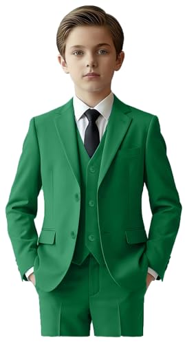 Boys Suits 5 Piece Slim Fit Suit for Kids Formal Ring Bearer Suits