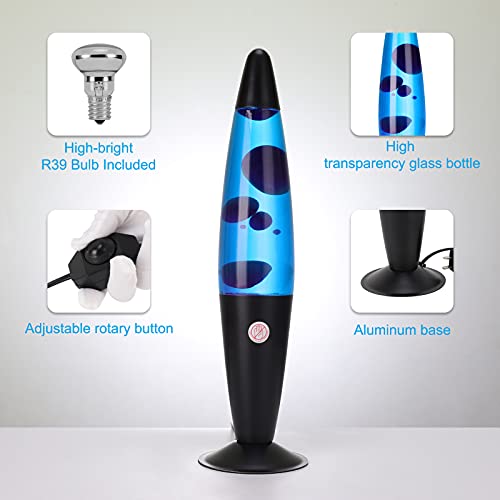Edier Lava Lamp - 16 Inch Black Lava Lamp - R39 30W Bulb Lava Lamps For Adults Night Light For Home Office Decor Great Gift For Kids Women Girls Boys Birthday (Blue With Purple Wax) #TOP2