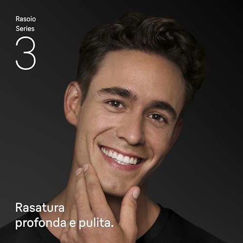 Braun Serie 3 Rasoio Elettrico Barba, Wet&Dry, Regolabarba Uomo, Rasoio Barba, 3 Lame Flessibili, Regolabarba Braun, Progettato in Germania, 310S, Blu - Immagine 1