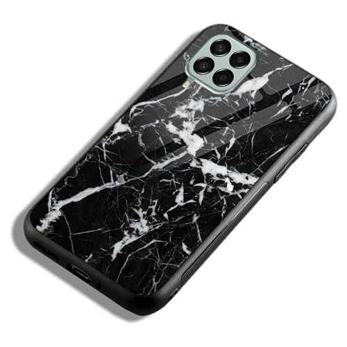 Image of COLORflow Back Cover Compatible with Samsung Galaxy M12 / A12 / F12 | Black Marble White | Shockproof TPU Bumper Cover with Camera Protection Back Cover