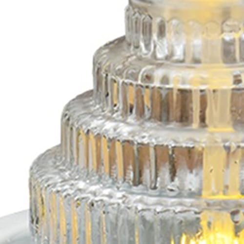 Cascada interior pequeña de cristal que reduce el estrés laboral con agua corriente y luz 5