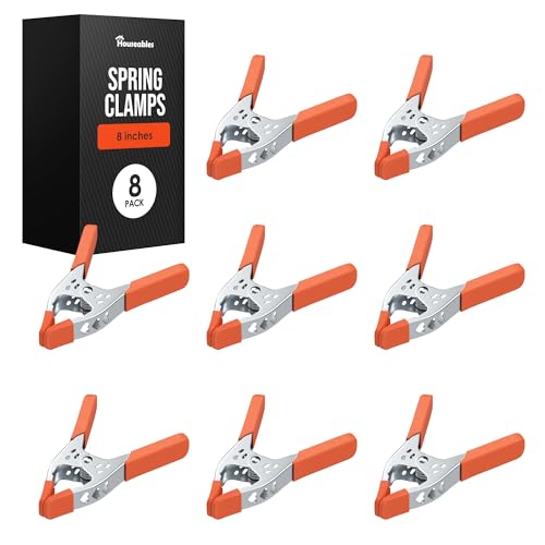 Clamps Heavy Duty, Squeeze Clamps, Spring Clip, Metal Claps, A Clamp for Backdrop, Photography, Construction, Carpenter, Woodworking, Outdoor Work, Hand, Pony, Grip, Large, Orange, 6 Inch, 8 Pack Set