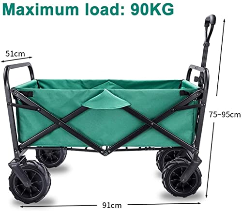 Faltbarer Einkaufswagen, Gartenwagen HighPerformance Klappbar, AllTerrain Gärtnerei, Einkaufskorb Klappbar, 100 Kg Max. Belastung Einkaufstrolley – Bild 3