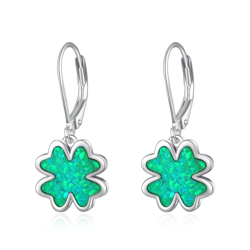 Boucles d'oreilles trèfle argent 925 opale pour sublimer vos tenues
