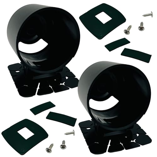 LISPHOS メーターホルダー ブースト計 タコメーター 車 追加メーター メーターパネル メーターカバー メーターステー 52mm (ブラック2個セット)