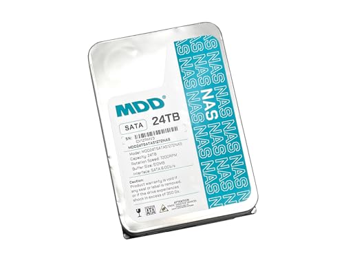 MDD 24TB 7200RPM 512MB Cache SATA 6.0Gb/s 3.5inch Internal NAS Hard Drive (MDD24TS51272NAS) - 5 Years Warranty (Renewed)