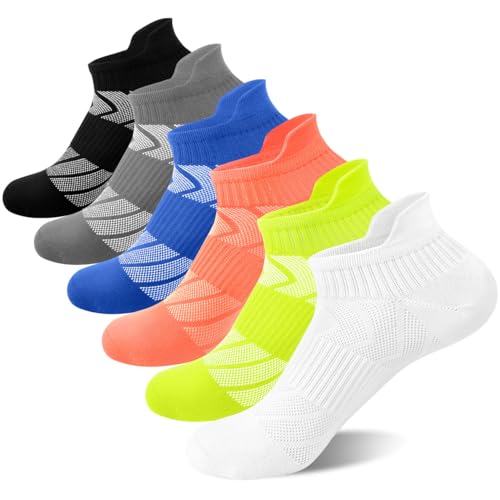 Loritta 6 pares de meias femininas atléticas para corrida, cano b...