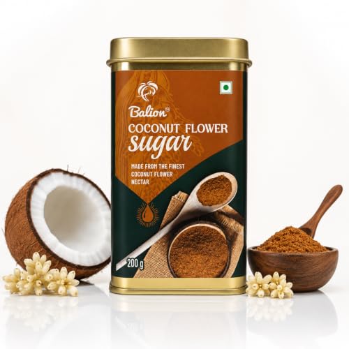 Image of Balion Coconut Sugar | 100% Natural Unrefined Coconut Sugar from Finest Coconut Flower Nectar | Low GI Sugar Alternative | Rich in Naturally Occurring Minerals | Ideal for Tea, Coffee, Baking & Cooking | Vegan, Gluten Free | 200g