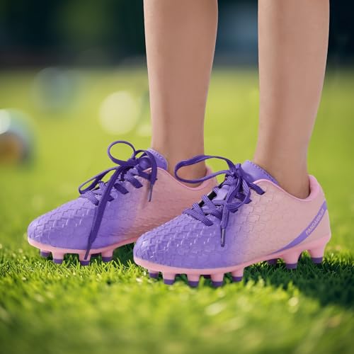 PANDANINJIA Girls Soccer Cleats Athletic Outdoor Boys Kids Football Cleats Little Big Kid Soccer Shoes3