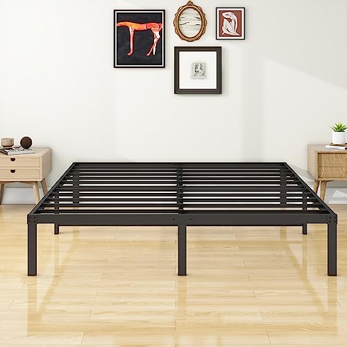 VERFARM Heavy Duty 14 Inch King Metal Platform Bed Frame, Mattress Foundation, King Bed Frame with Strong Steel Slats Support, No Box Spring Needed, Easy Assembly, Black, King by VERFARM - Image 8