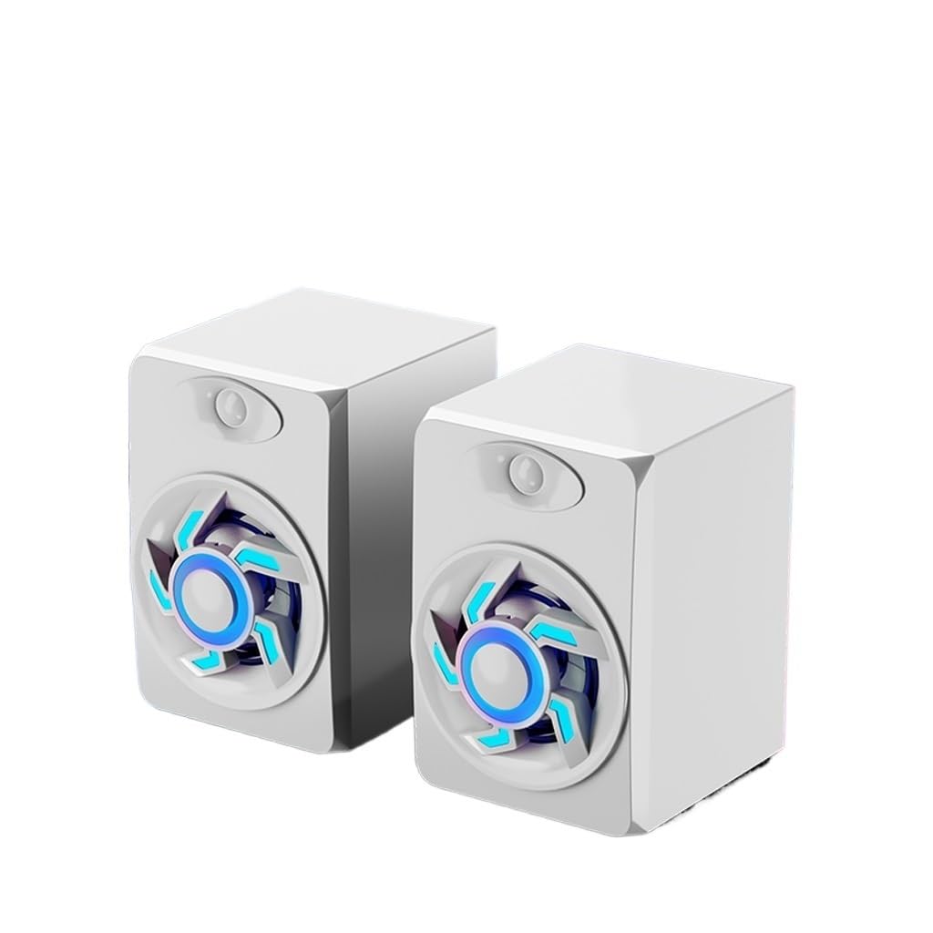 Computer Audio Desktop Home Mini Piccolo altoparlante Laptop Telefono cellulare Luce colorata Subwoofer Desktop(Blue,White)
