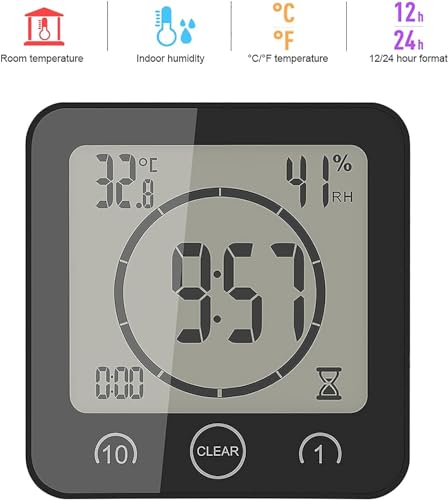 Shower Wall Clock -Black