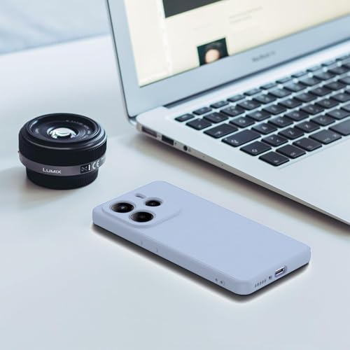 Image of DIZORO Compatible with Mi Redmi Note 14 5G Back Cover with Upgraded Square Edges for Camera Protection Shockproof Flexible Matte Liquid Silicone Mobile Phone Case (Carolina.)