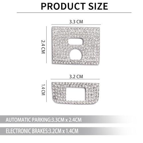 Image of Bling for Honda Car Accessory Electronic Brake and Automatic Parking Button Box Sticker Fit for 11th Gen Honda Accord Civic CR-V 2024. (Silver 8)