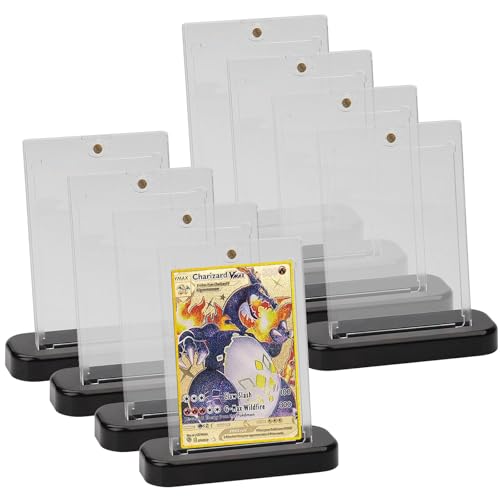 4 Stück Magnetische Kartenhalter 35PT - Toploader Mit UV-Schutz | Für Pokemon, Yugioh & Sportkarten