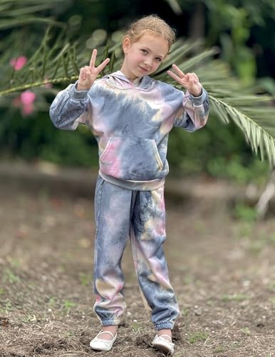 Image of Arshinet Girls 2 Piece Outfits Hoodie Sweatsuit Sets Oversized Sweatshirt and Baggy Fall Fashion Sweatpant with Pockets