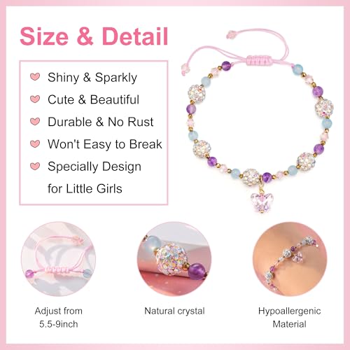 Butterfly Crystal Bracelets for Girls Daughter Granddaughter Niece Sister, Birthday Christmas Valentine's Day Graduation Easter Gifts4