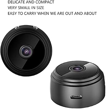 A9 Surveillance Security Cameras 1080P Home Mini Camera Magnetic Back Cover Compact Indoor Monitoring for Home Office Black