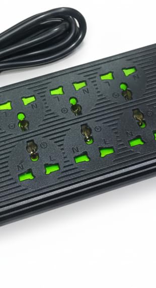 Image of SBF 6 Socket Extension Board with 3 USB Ports, Power Switch and 2M Heavy Duty Cord | Multi Plug Power Strip for Home, Office, Laptop, Mobile Charging (White(A08U))