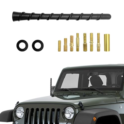 FSTURIOS Car Spiral Antenna, 7 Inch Flexible PVC Rubber Vehicle Antennae Mast Replacement, Waterproof Auto Toppers Short Antenna for Optimized FM/AM Reception, Car Accessories