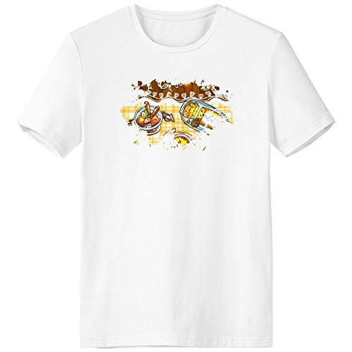 T-shirt blanc crew-neck en cadeau original pour homme passionné de peinture et chocolat