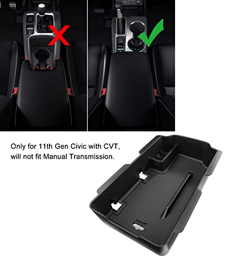 Thenice for 11th Gen Civic Armrest Storage Box Insert Tray Glove Box Organizer for Honda Civic 2022 2023 with CVT