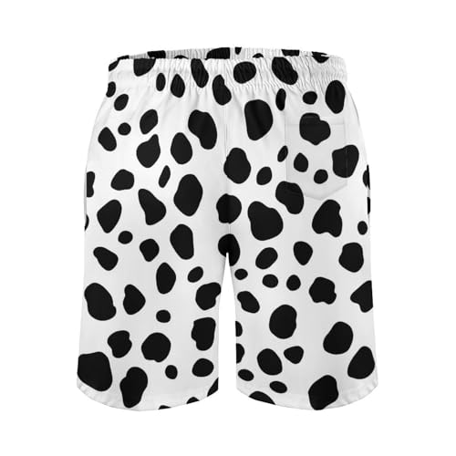 Dalmatian White And Black Pattern Beach Shorts for Men Swim Trunks Quick Dry Bathing Suit Drawstring Hawaiian Short2