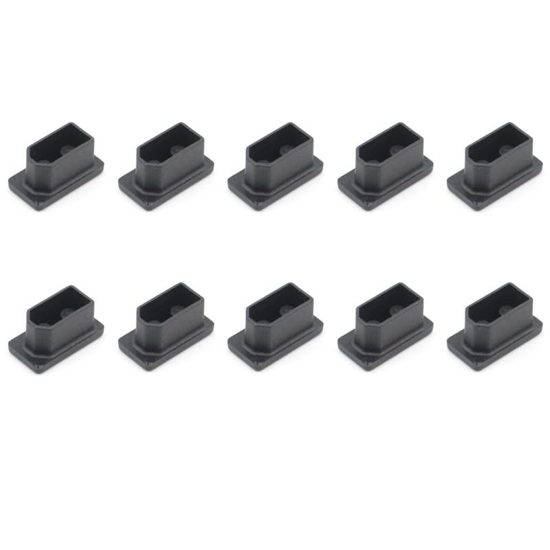 10pcs XT60 XT60H Male/Female Plug Dust Cap PVC Protective Cover Anti-Dirt Cap Protector Shell Yellow/Black for RC Aircraft Drone (10pcs Black Female)