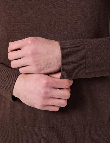 GANT Classic Cotton Half Zip Pull-Over, Marron mélangé, S Hommes