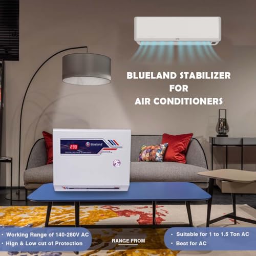 Image of SPINXX BLUELAND STABILIZER 4KVA 170V-280V Copper Wounded for 1 AC (Sutabile for 1 TON to 1.5 TON AC) Best for Inverter AC, Split AC or Windows AC
