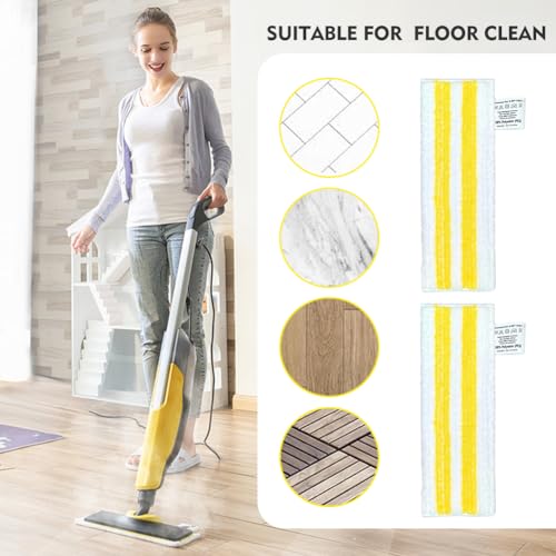 2-er Set Dampfreiniger Ersatztücher für Kär-che-r,Mikrofaser-Tuchset,hochwertige Feinstfaser, Klettsystem, Weiss, Waschbar Mikrofaserbezug für Alle Böden