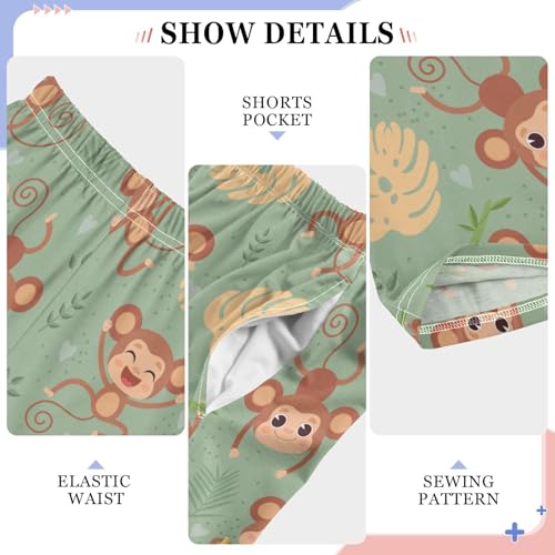 ZZXXB Monkeys Have Fun Boys Long Pants Soft Trousers Elastic Waist Kids Lounge Bottoms with Pockets S-XL4