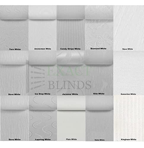 Custom Made *WHITE* Vertical Blinds Slats Made to Measure 89mm (3.5'' Wide) with FREE Weights Chain & Hangers - By EXACT BLINDS. (W001)