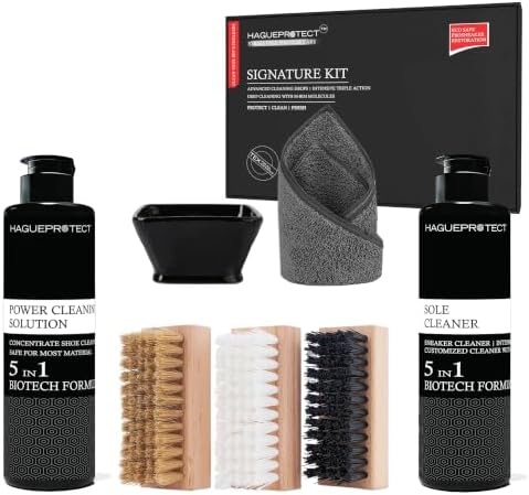 Hagueprotect Concentrated Shoe Cleaner Kit & Sneaker Cleaner Sets | Deep Sneaker Cleaning Solution, Shoe Cleaner, Cleans & Conditions, Sneaker Care | Makes 5ร Foam Cleaner Bottle