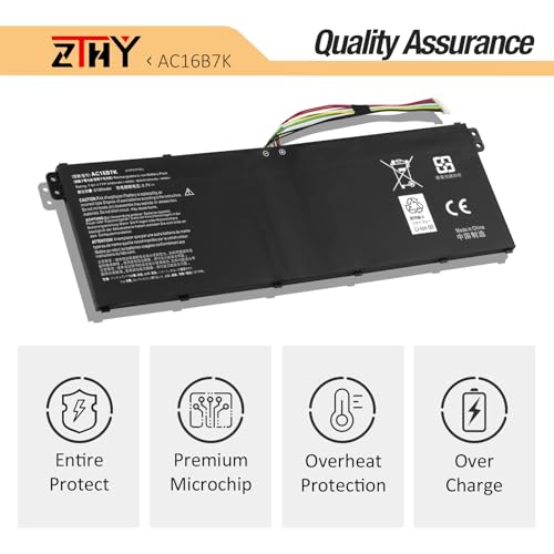 Image of AC16B7K AC16B8K Laptop Battery Replacement for Acer Aspire V5-572 V5-573 | Chromebook 15 CB515-1H CB515-1HT CB515-1H-C019 CB515-1H-C1VS CB515-1H-C3MD CB515-1HT-P6W6 CB515-1HT-P5K9 CB515-1HT-P73H 48Wh