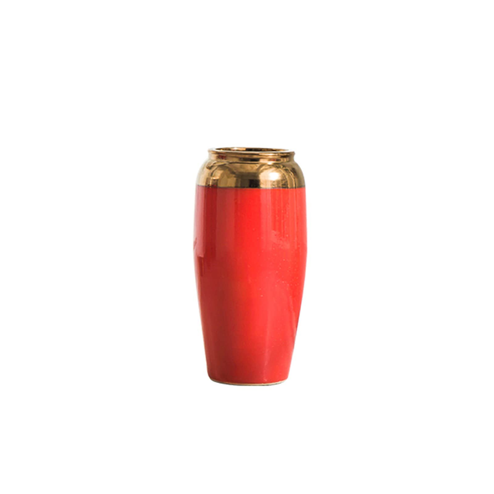 asdchZen Indoor Gardening Red And Gold Vases, Floor-Standing Ceramic Vase Hotel Banquet Hall Large Vase Wedding Housewarming Decorative Vase